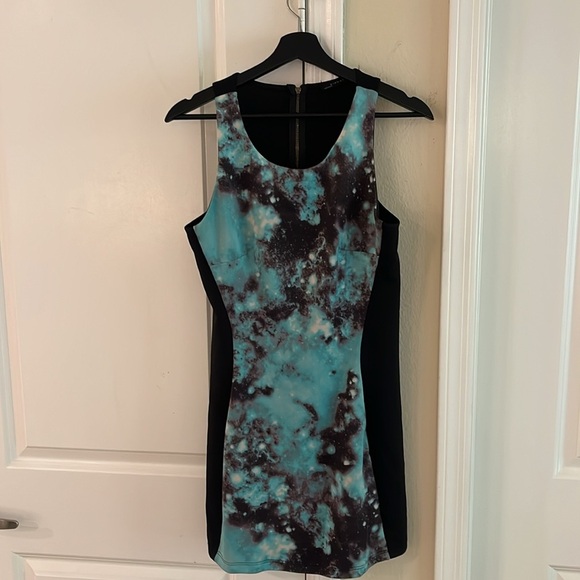 Y2K Vintage Blue Nebula Mini Dress, Size: Large Circa 2008 - Picture 6 of 17